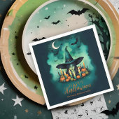 Attractive & Mystical Halloween Witch Conjures Serviette