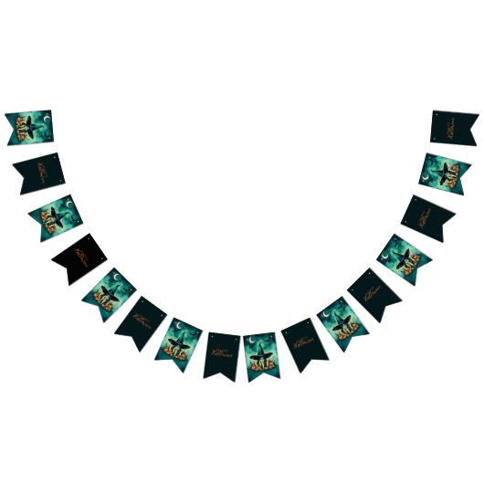 Attractive & Mystical Halloween Witch Conjures Wimpelkette (Alle)