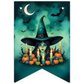 Attractive & Mystical Halloween Witch Conjures Wimpelkette (Dritte Fahne)