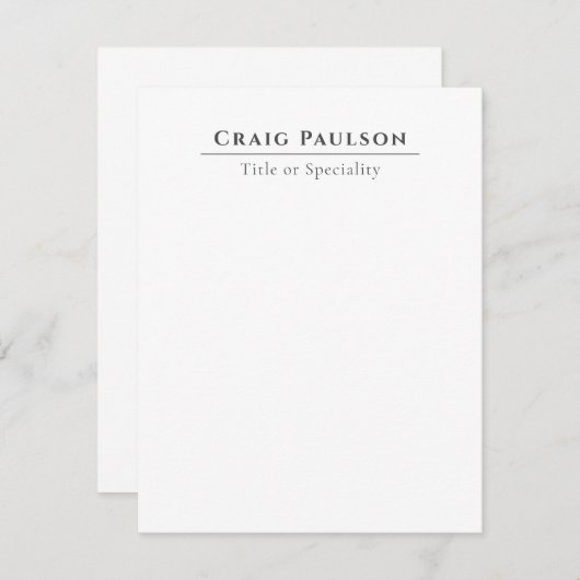 Attractive Professional Plain Minimalist Card (Vorne/Hinten)