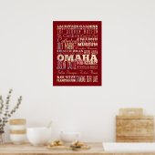 Attraktion und berühmte Orte von Omaha, Nebraska Poster (Küche)