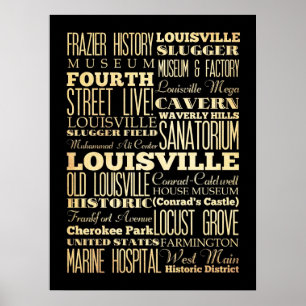 Attraktionen & berühmte Orte in Louisville, Kentuc Poster