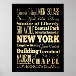 Attraktionen & Berühmte Orte New Yorks, New York Poster