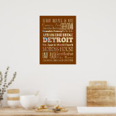 Attraktionen & berühmte Orte von Detroit, Michigan Poster (Küche)