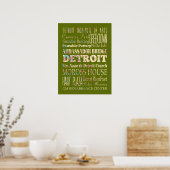 Attraktionen & berühmte Orte von Detroit, Michigan Poster (Küche)