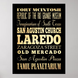 Attraktionen & berühmte Orte von Laredo, Texas Poster