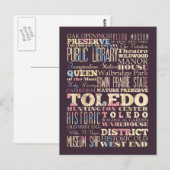 Attraktionen & berühmte Orte von Toledo, Ohio. Postkarte (Vorne/Hinten)