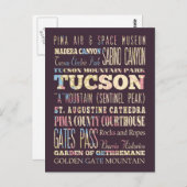 Attraktionen & berühmte Orte von Tucson, Arizona. Postkarte (Vorne/Hinten)