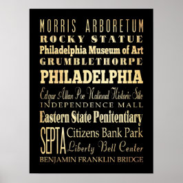 Attraktionen und berühmte Orte Philadelphia, PA Poster