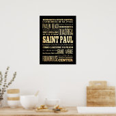 Attraktionen und berühmte Orte von St. Paul, Minne Poster (Küche)