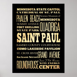 Attraktionen und berühmte Orte von St. Paul, Minne Poster