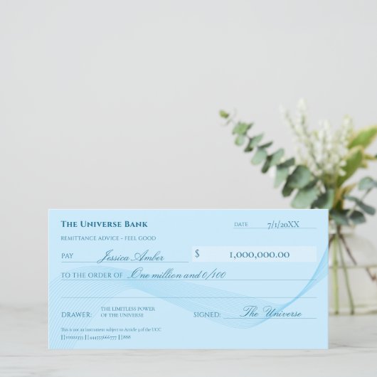 Attraktionsgesetz Eleganter Blauer Karo (Stehend Vorderseite)