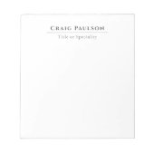 Attraktiv Einfach Beruflich Schlicht Minimalistisc Notizblock (Vorderseite)