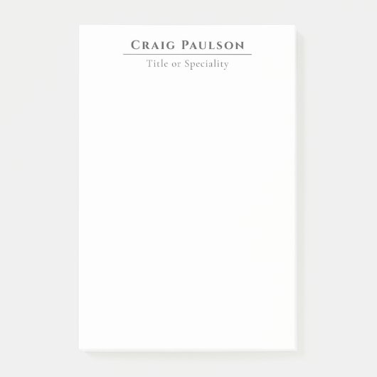 Attraktiv Einfach Beruflich Schlicht Minimalistisc Post-it Klebezettel (Vorderseite)