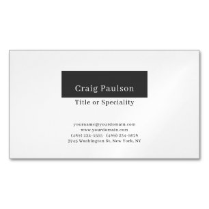 Attraktiv Einfach Schwarz Weiß Modern Professionel Magnetische Visitenkarte