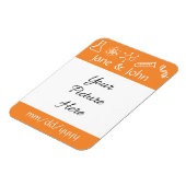 Attraktiv Forces in Orange Save-the-Date Magnet (Linke Seite)