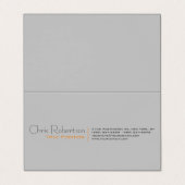 Attraktiv grau Minimalistisch, modern geflochten Visitenkarten (Außenseite Aufgefaltet)