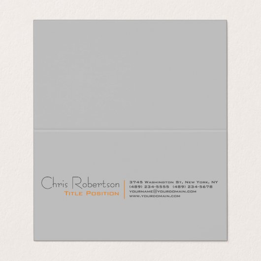 Attraktiv grau Minimalistisch, modern geflochten Visitenkarten (Außenseite Aufgefaltet)