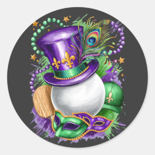 Attraktiv Mardi Gras Mix Ping pong Kostüm Festiv Runder Aufkleber