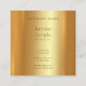 Attraktiv Modernes elegantes Gold Design Einzigart Quadratische Visitenkarte (Rückseite)