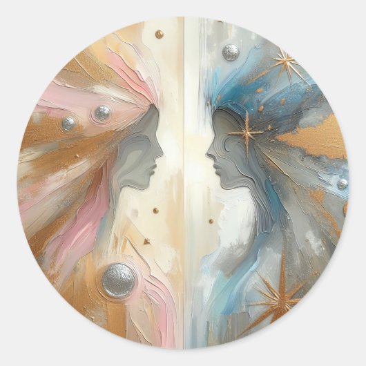 Attraktive Abstrakte Impressionismus Art Sticker (Vorderseite)