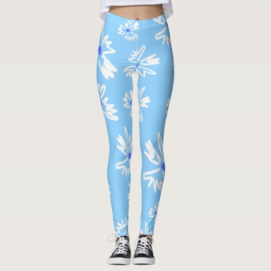 Attraktive Blumenblicke Gemusterte Leggings (Vorderseite)