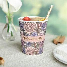 Attraktive Blumenkunst Familie Party personalisier Pappbecher