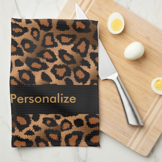 Attraktive Braunleopardendrucke Geschirrtuch (Viertel Falte)