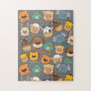 Attraktive bunte große Safari niedliche Kleintiere Puzzle
