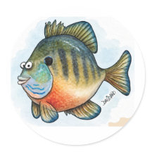 Attraktive Cartoon-Sunfish-Aufkleber