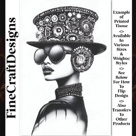 Attraktive Chic Steampunk Frau AC7 Dekoupage Seidenpapier