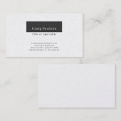 Attraktive, einfache Schwarz-weiße Premium Pearl Visitenkarte (Vorne/Hinten)