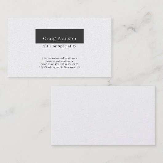 Attraktive, einfache Schwarz-weiße Premium Pearl Visitenkarte (Vorne/Hinten)