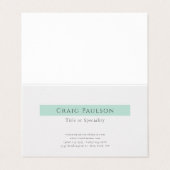 Attraktive, einfache Schwarz-weiße Premium Pearl Visitenkarten (Außenseite Aufgefaltet)