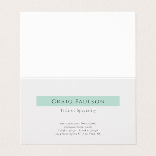 Attraktive, einfache Schwarz-weiße Premium Pearl Visitenkarten (Außenseite Aufgefaltet)