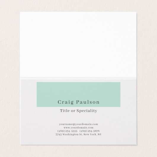 Attraktive, einfache Schwarz-weiße Premium Pearl Visitenkarten (Außenseite Aufgefaltet)