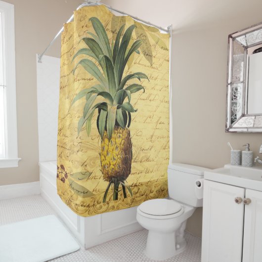 Attraktive Elegant Rustikale Ananas Duschvorhang (Beispiel)