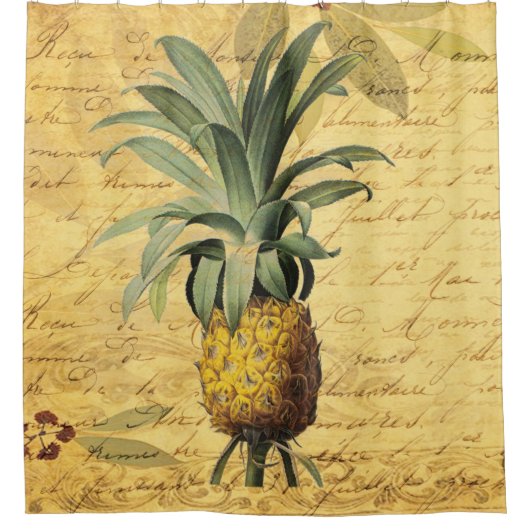 Attraktive Elegant Rustikale Ananas Duschvorhang (Vorderseite)