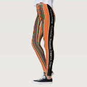 Attraktive Farben l Orange und grüne Streifen Leggings (Links)