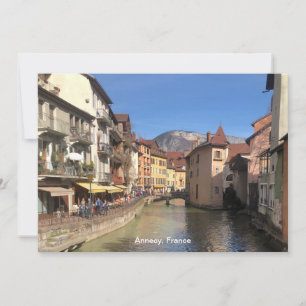 Attraktive Flussansicht von Annecy, Frankreich an  Feiertagskarte