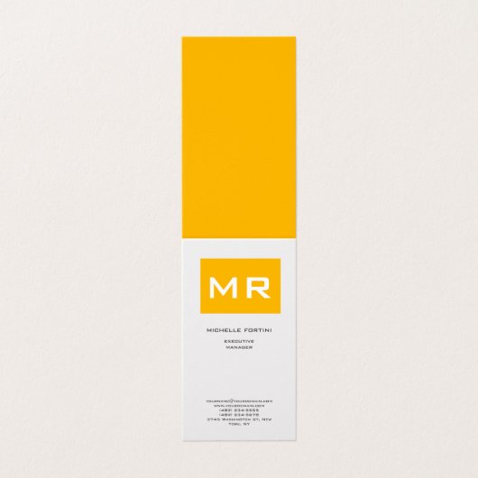 Attraktive, gelbe, weiße Perle mit Monogramm Visitenkarten (Außenseite Aufgefaltet)