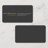 Attraktive, grau-gelbe Charming-Visitenkarte Visitenkarte (Vorne/Hinten)