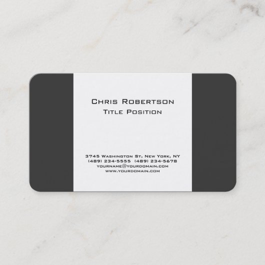 Attraktive, grau-weiße, charmante Visitenkarte (Vorderseite)