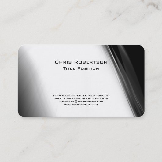 Attraktive Grau White Muster Charm Business Card Visitenkarte (Vorderseite)