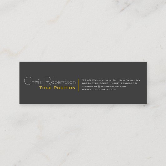 Attraktive Graugelbe Charme Mini Visitenkarte (Vorderseite)