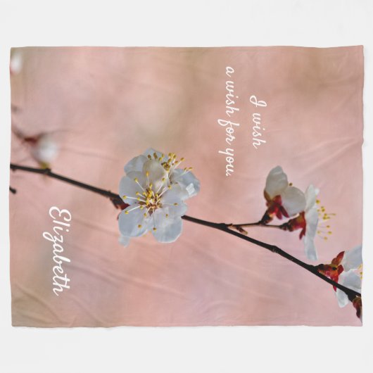 Attraktive japanische Apricot-Blume Fleecedecke (Vorderseite (Horizontal))