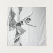 Attraktive junge Frau in Bikini am Strand Wandteppich (Vorderseite (Horizontal))