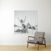 Attraktive junge Frau in Bikini am Strand Wandteppich (Beispiel)