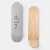 Attraktive Kalligrafie Moderne Minimalistisch Skateboard (Vorderseite)