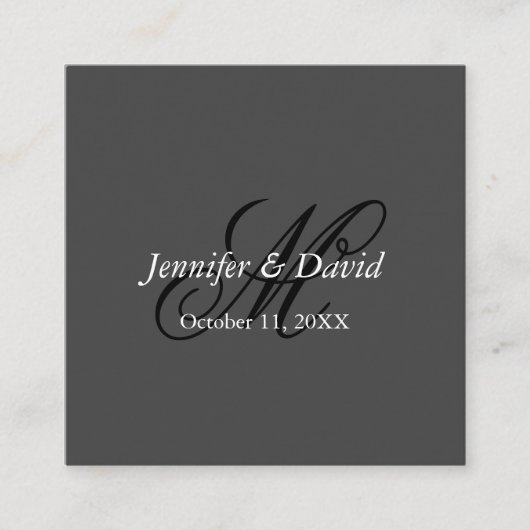 Attraktive Kalligrafie-Monogramm-Hochzeit Begleitkarte (Vorderseite)